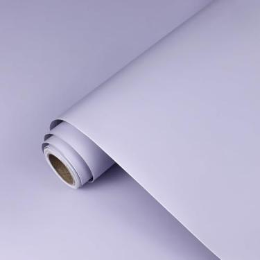 Imagem de XiaoDeYouth Papel de contato roxo 39.9 cm x 1,198.9 cm moderno cor sólida roxo papel de parede autoadesivo impermeável rolo de vinil decorativo removível para armários de quarto mesa