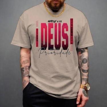 Imagem de Camiseta Jesus Vive Deus Prioridade Camisa 100% Algodão Blessed, P, Be