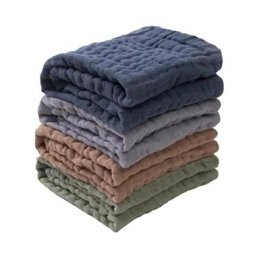 Imagem de Toalhas De Rosto De Algodão Em Camadas Para Bebês Recém-Nascidos, 6 Ca