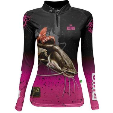 Imagem de Camiseta de pesca KING proteção solar 50+uv Feminina e Masculina pirar