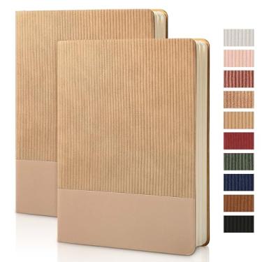 Imagem de Caderno de diário forrado com 216 páginas, capa de couro A5, diário estético, escritório, faculdade, escrita, diário, 108 folhas, papel grosso de 100 g/m², 14,7 x 21 cm