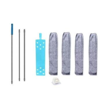 Imagem de Vassoura Telescópica De Cabo Longo Com Pano De Microfibra Para Limpeza