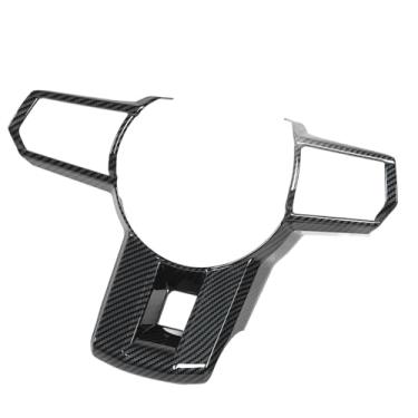Imagem de aqxreight Capa de Acabamento do Volante, Design de Fibra de Carbono, Material Abs para Triton L200 2023 2024, Atualização Interior, Fácil Instalação
