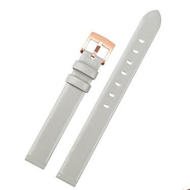 Imagem de FFHAO Pulseira de couro genuíno para Swarovski 5158517/5158544/5158972 Acessórios de relógio pulseira de moda 12mm tamanho pequeno pulseira de relógio feminina (cor: cinza ouro rosa, tamanho: 12mm)