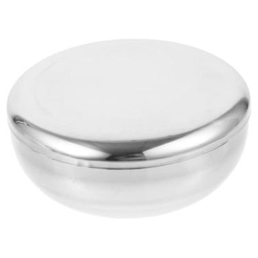 Imagem de WOFASHPURET Caneca masculina de espuma resistente com tampa de tigela de barbear de aço inoxidável para espuma para espuma fácil para casa ou viagem