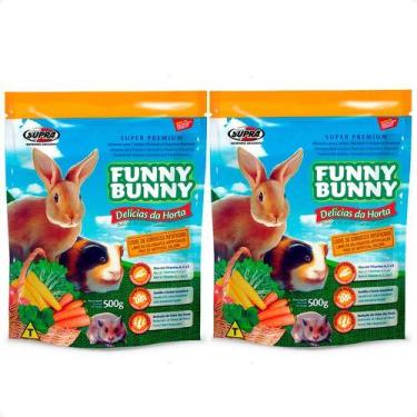 Imagem de 2 Ração Funny Bunny Delícias Da Horta Coelhos - 500 G