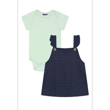 Imagem de Conjunto Bebê Menina com Salopete Poás e Body Básico Guloseima-Feminino