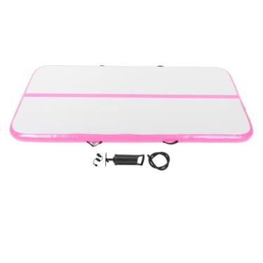 Imagem de Qinlorgo Tapete Inflável de Ginástica Aérea, Amortecimento de PVC Grosso Antiderrapante de 6,6 X 3,3 Pés Com Tapete Anti-perda de Corda para Treinamento de Alta Intensidade Em Casa, (PINK)