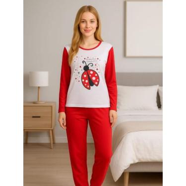 Imagem de Pijama Feminino Inverno de Frio Quentinho Manga Longa Calça Comprida- 