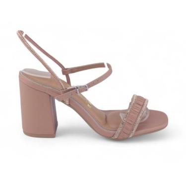 Imagem de Sandália Feminina Vizzano 6409.218 Pelica Salto Bloco, 37, Nude