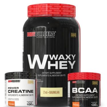 Imagem de Kit Waxy Whey 2kg + BCAA 4,5 100g + Power Creatina 100g  Bodybuilders,