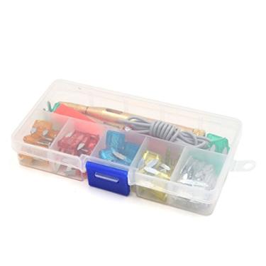 Imagem de 60 peças 5A 10A 15A 20A 25A 30A Fusível de Lâmina com Teste de Carro Circuito Elétrico Sonda de Tensão Kit Testador Caneta