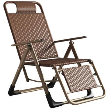 Imagem de Cadeira reclinável reclinável para varanda de verão, cadeiras de pátio reclináveis portáteis, espreguiçadeiras ajustáveis de 90°-168°, design sem instalação