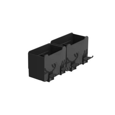 Imagem de Suporte de escova de dentes para banheiro suporte de escova de dentes de parede multifuncional caixa de armazenamento de escova de dentes preta sem perfuração rack de armazenamento de escova de dentes