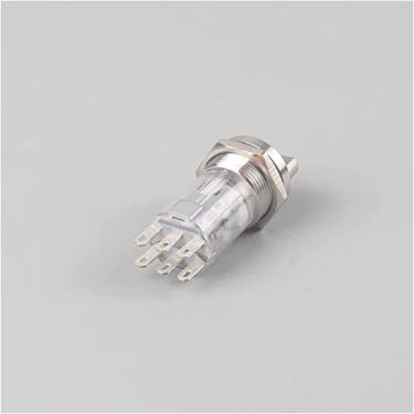 Imagem de Codificador de comutação 1 peça interruptor seletor rotativo de metal de 16 mm 2 3 posições Botão de pressão de metal liga/desliga Botão de pressão Interruptor de botão (2 posições)