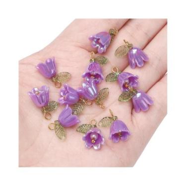 Imagem de Contas De Flor De Lírio Do Vale Em Acrílico Colorido 11x14mm 2-10 Peça