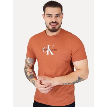 Imagem de Camiseta Calvin Klein Jeans Masculina New Re Issue Frontal Logo Terracota-Masculino