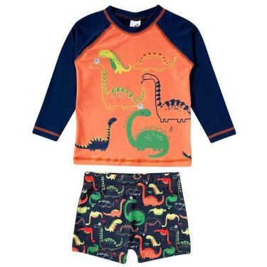 Imagem de Conjunto Praia Infantil Proteção UV 50+ Dinossauros Marinho Tip Top-Masculino