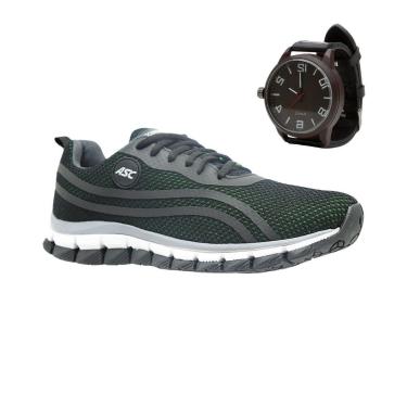 Imagem de Tenis Ortopedico Masculino Corrida Caminhada Academia Treino + Relógio-Masculino