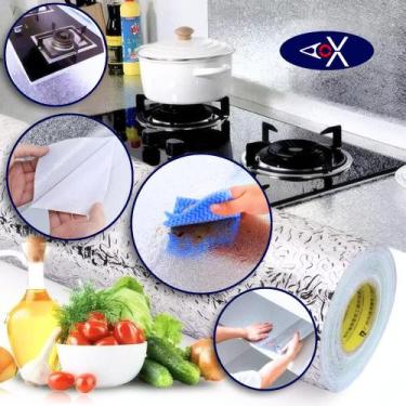 Imagem de Adesivo Metálico Para Cozinha a Prova D Água Multiuso Lavável  Proteto