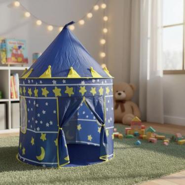 Imagem de Barraca Cabana Infantil Castelinho Para Crianças Bebê - DDG, Azul