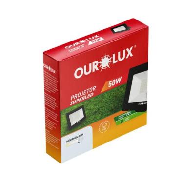 Imagem de REFLETOR LED 50W 6500K Bivolt SLIM PRETO - OUROLUX