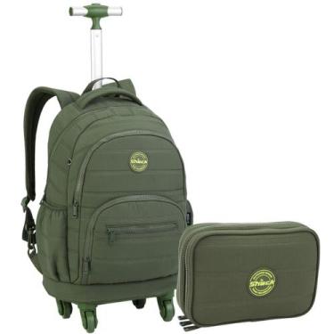 Imagem de Kit Material Escolar Juvenil com Mochila de Rodinhas Alça Telescópica 