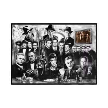 Imagem de Pintura Em Tela Vintage Dos Filmes Godfather, Scarface E Sopranos Para