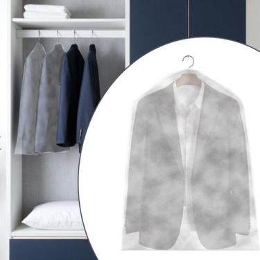 Imagem de 6 Capa De Roupa G - Tnt Branco 60x165cm Terno/camisa/vestido - IDEALIZ