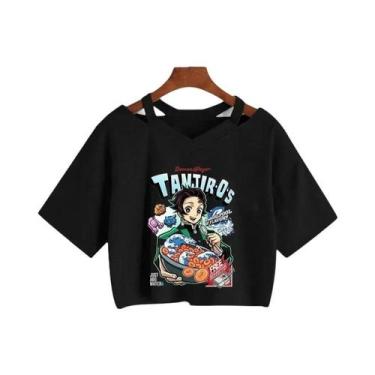 Imagem de Camiseta Feminina Demon Slayer Nezuko Kimetsu No Yaiba Crop Top Tanjir