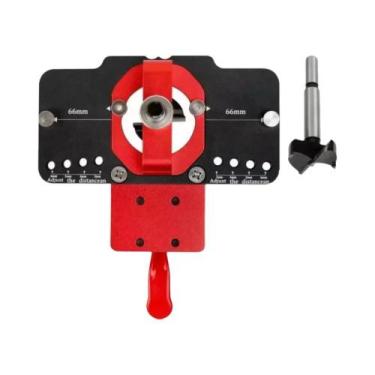 Imagem de Gabarito De Furação De Dobradiças De 35mm Para Marcenaria Com Guia De 