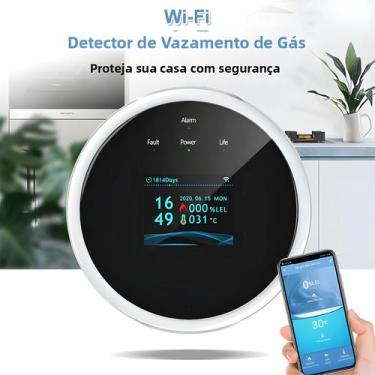 Imagem de Detector De Vazamento De Gás Inteligente Com Wi-Fi, Tela Colorida E Ap