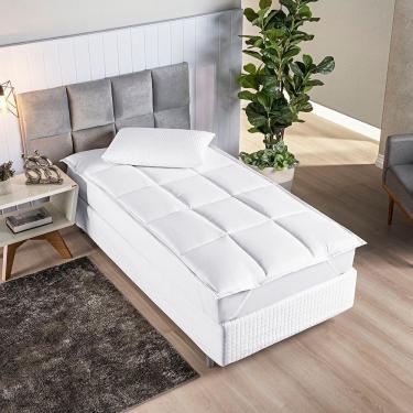 Imagem de Pillow Top Para Sobrepor Colchão Solteiro Manta Siliconada