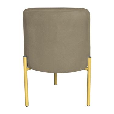 Imagem de Puff Decorativo Soren Suede Marrom Rato Pés De Ferro Dourado - Pallazio