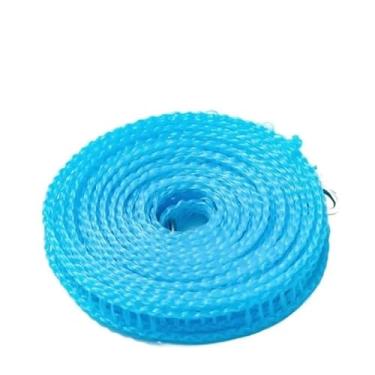 Imagem de Varal portátil de viagem de 5 m/10 m, varal portátil para viagem, à prova de vento, corda de secagem de roupas para acampamento ao ar livre (azul 10 m)