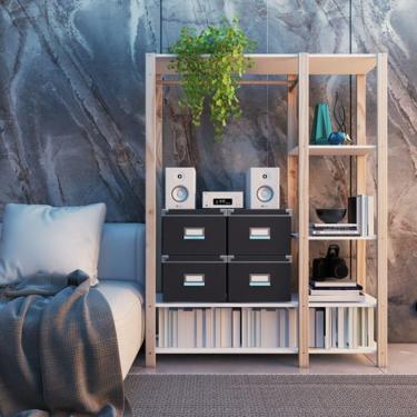 Imagem de Estante Para Livros Arara Em Madeira Com Prateleiras Em Mdp Branca