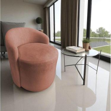 Imagem de Poltrona Decorativa Yara Orgânica Bouclé Terracota - Mazzero Decor