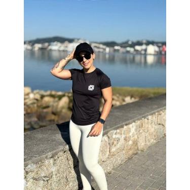 Imagem de Camiseta Raglan Feminina Preta para Treino Confortável - OKSIMUS, GG