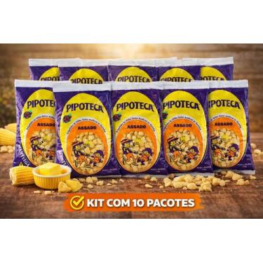 Imagem de Kit de Salgadinho Pipoteca Sabor Manteiga Fardo 10 unidades com 110 gr