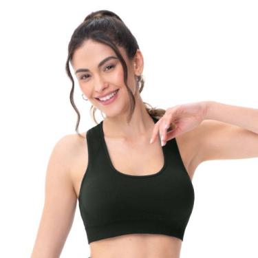 Imagem de Top Fitness Nadador Jacquard com Bojo Removível Preto - Zee Rucci, GG