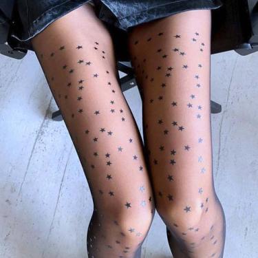 Imagem de Meia Calça com estampa de Estrela Fio 20 - like4you, Único, Preto