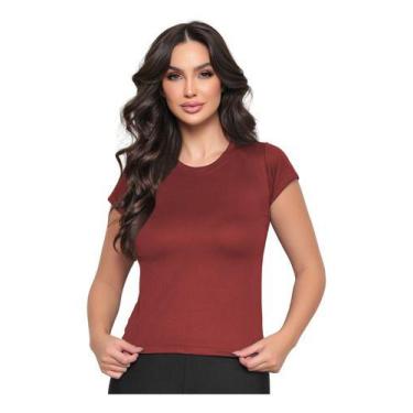 Imagem de Camiseta Feminina Academia Dry Fit Tecido Leve Premium - Fafenix, Bord