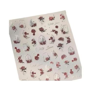 Imagem de Adesivos De Unhas Com Asas De Borboleta Pretas E Roxas, Decalques De M