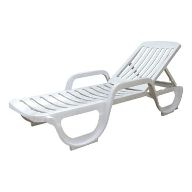 Imagem de Espreguicadeira Branca Plastico Reclinavel 90kg - Roma