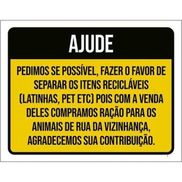 Imagem de Kit 3 Placas Sinalização - Favor Separar Itens Recicláveis - Sinalizo
