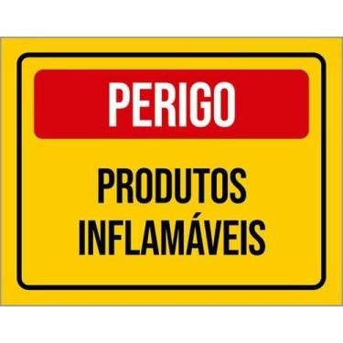 Imagem de Kit 5 Placas De Perigo Produtos Inflamáveis 27X35 - Sinalizo