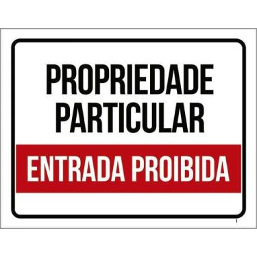 Imagem de Kit 5 Placa Acm Propriedade Particular Proibida 18X23 - Sinalizo