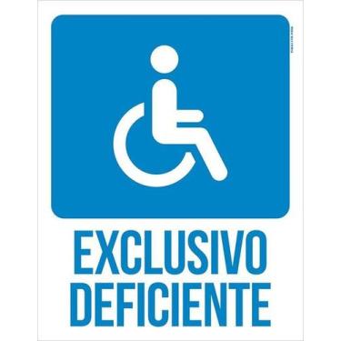 Imagem de Kit 5 Placa Acm Exclusivo Deficiente Acessibilidade 18X23 - Sinalizo