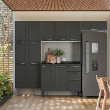 Imagem de Cozinha Modulada Compacta em Aço 4 Peças 13 Portas 2 Gavetas Florençe 