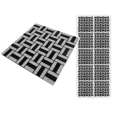 Imagem de Pastilha De Vidro Kit 10 Uni Autocolante Parede Banheiro Cozinha Decorativa Facil Aplicacao Moderna Reforma Requintado